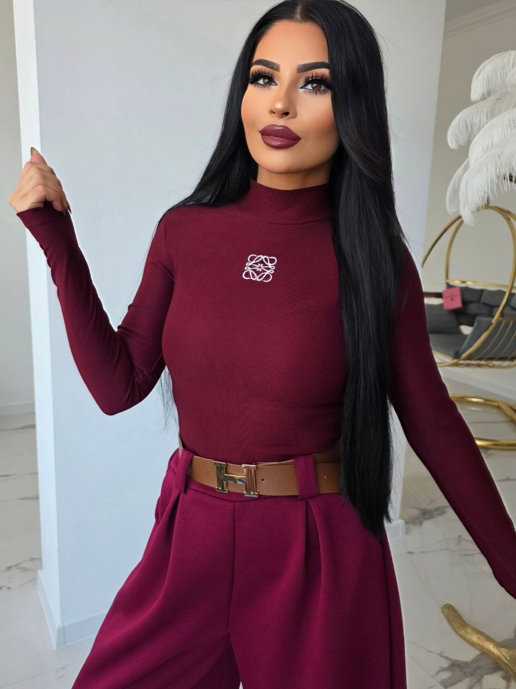 Блуза от стегнат рипс Bordo