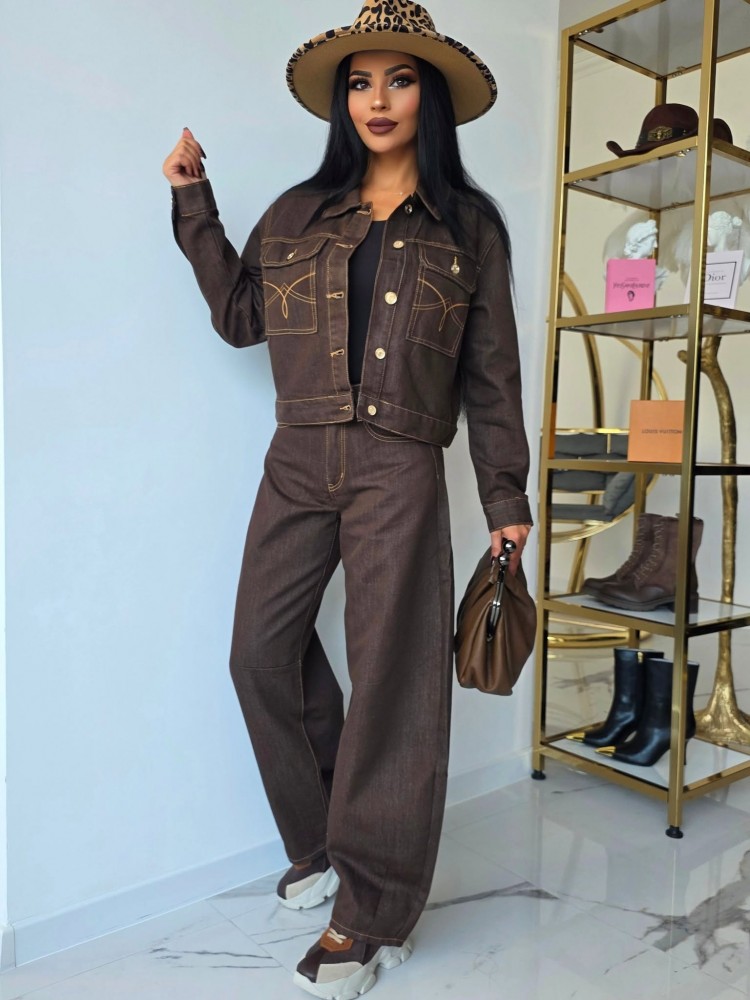 Дънков комплект яке и дънки Luxe Denim