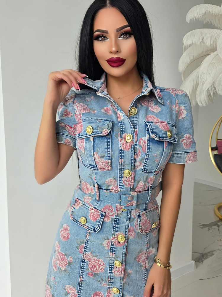 Дънкова рокля Denim Blossom