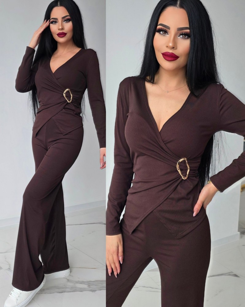 Eкип от еластична рипс Brown Comfort