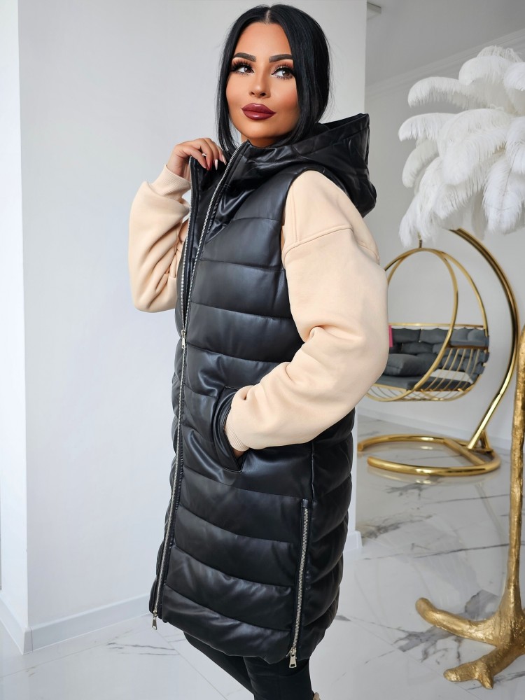 Елек Eco Leather в черно