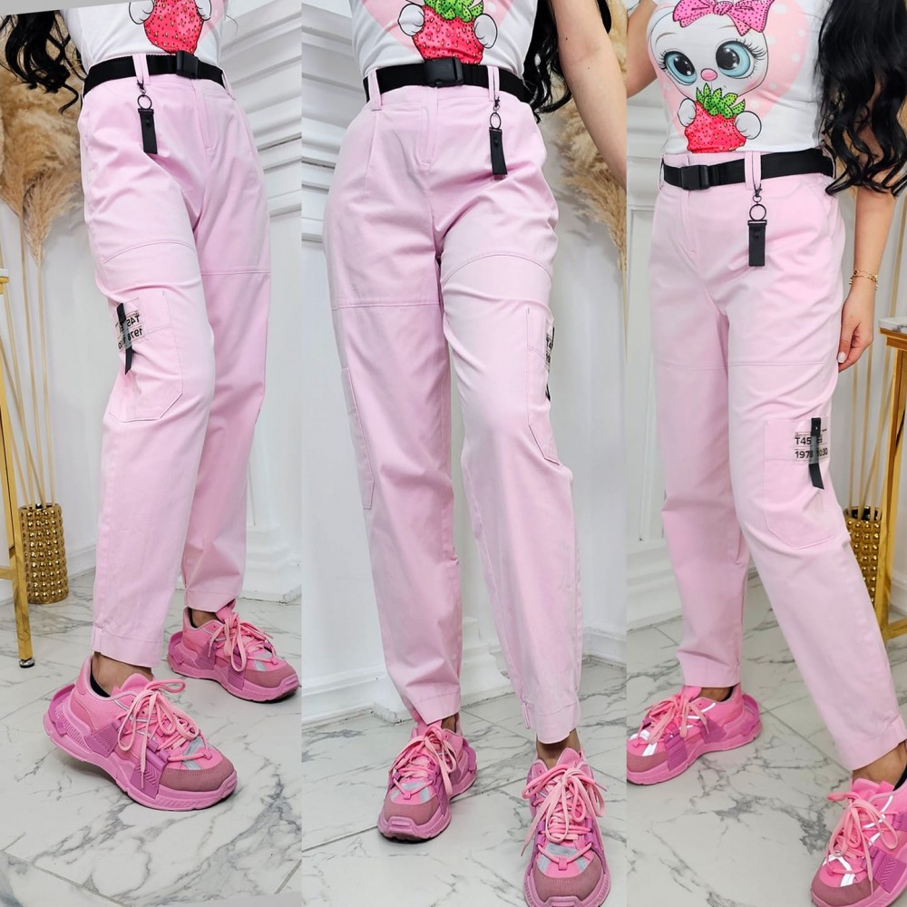 Карго панталон в бебешко розово