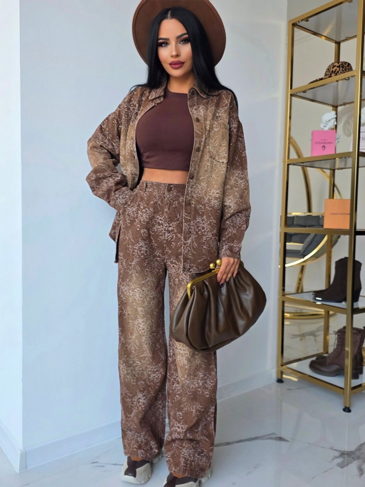 Комплект яке и дънки Brown Elegance