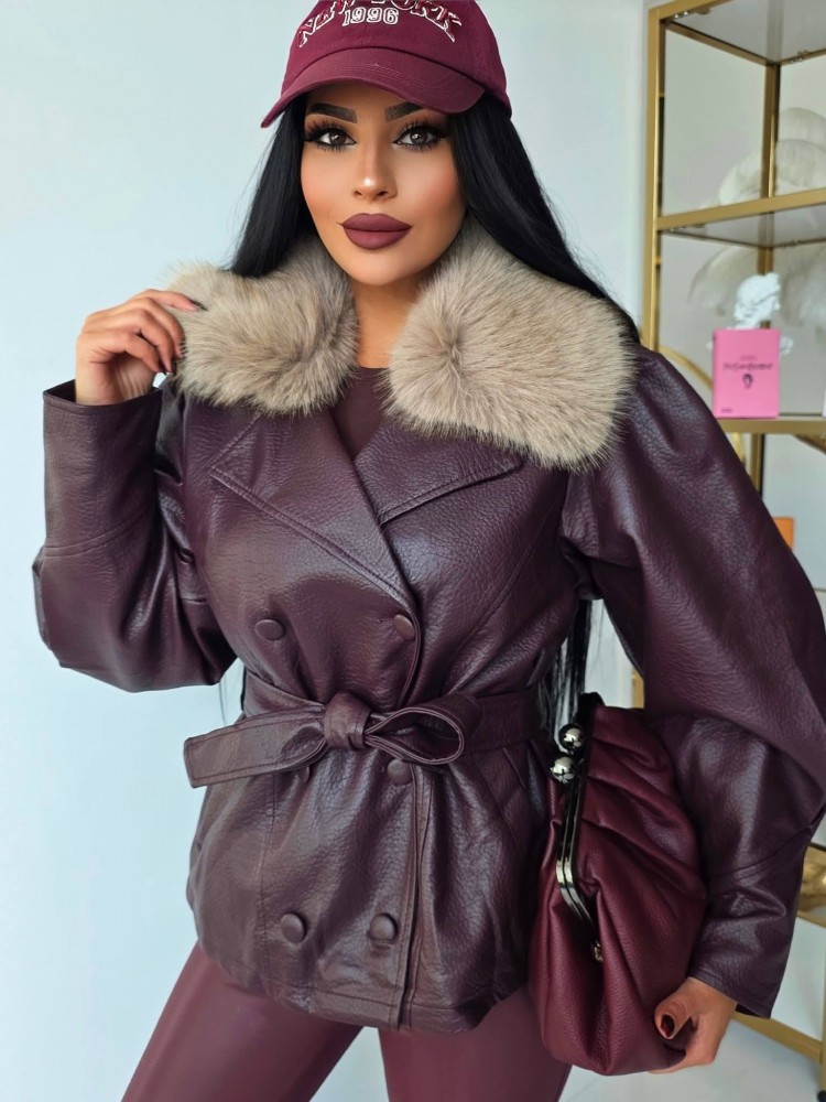 Кожено яке Dark Cherry