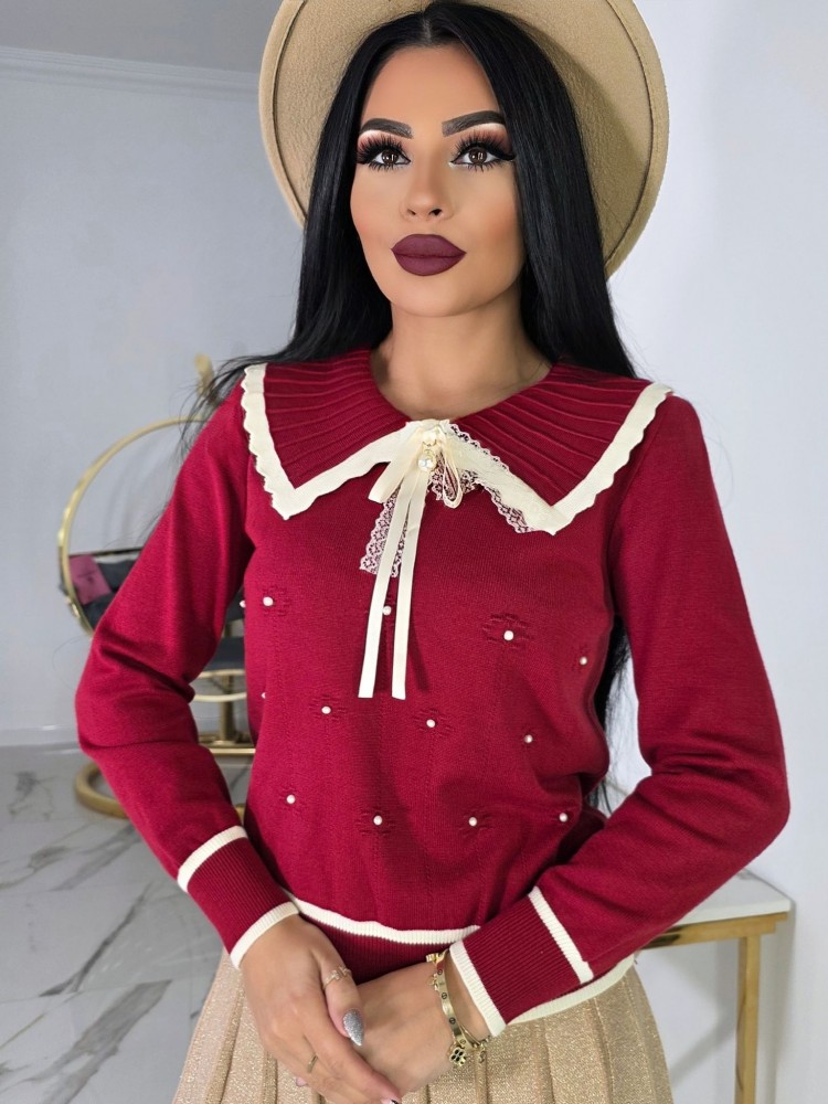 Луксозен пуловер с якичка