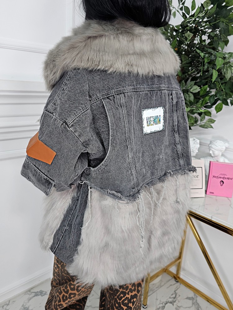 Палто Denim fur