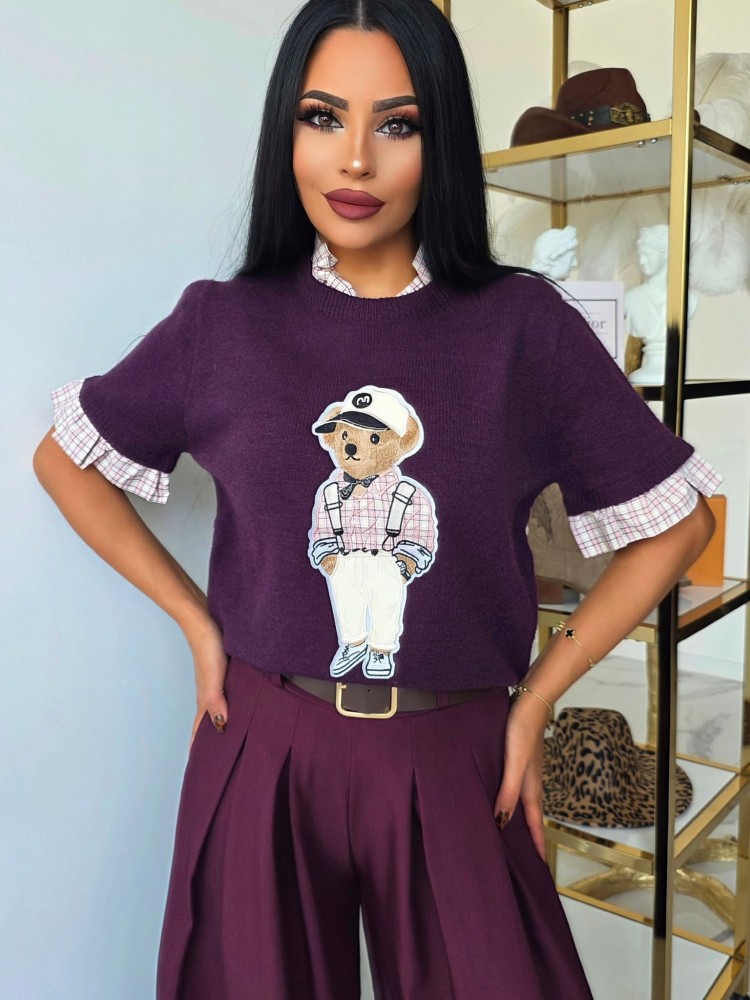 Плетен пуловер Plum Teddy