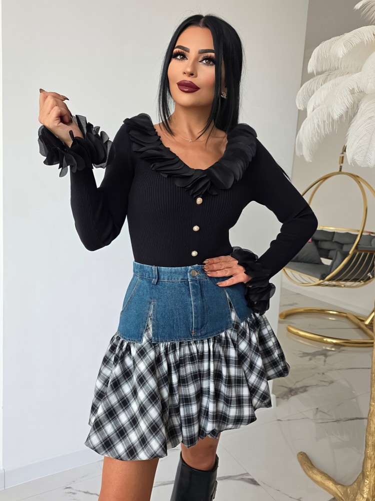 Пола каре с деним Пола каре с деним