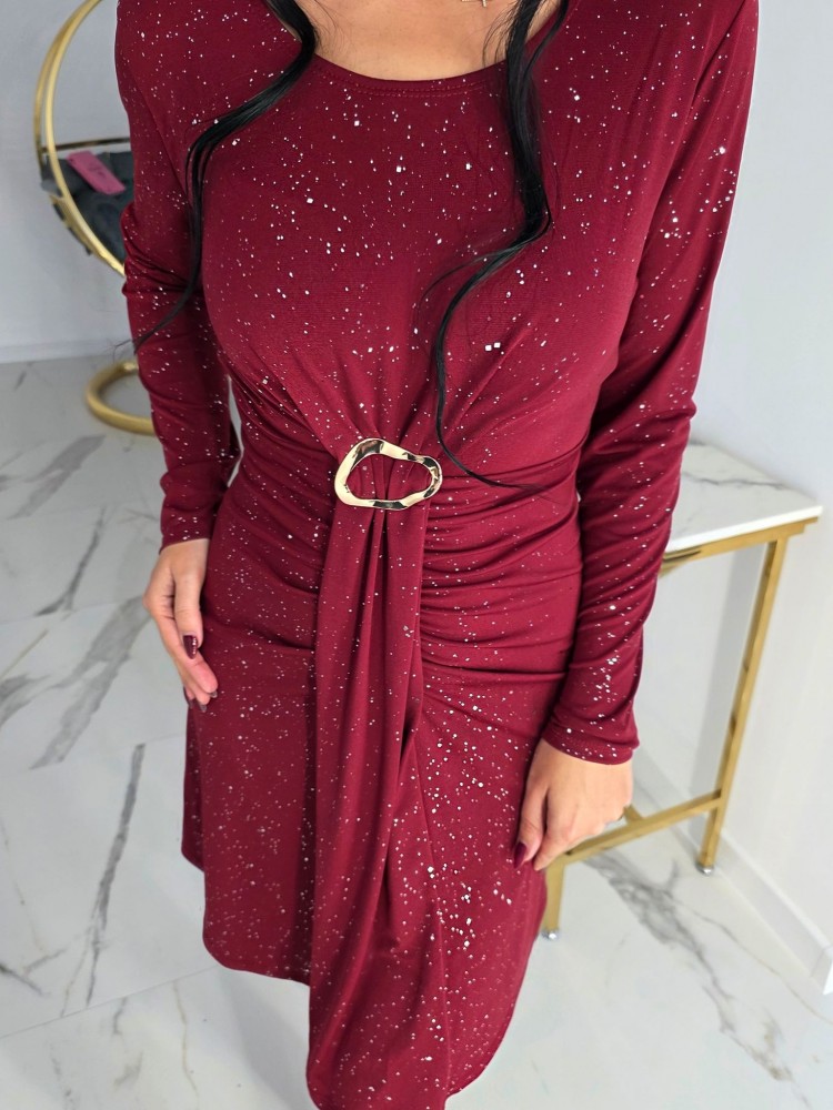 Празнична рокля със златист акцент