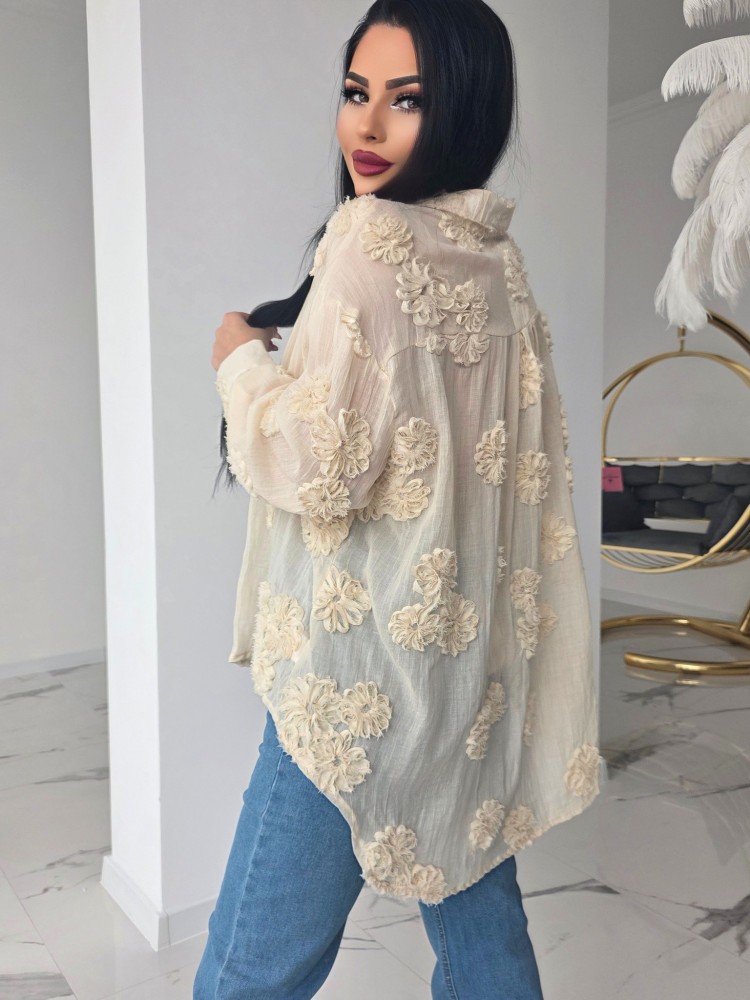 Разкошна риза с 3д цветя