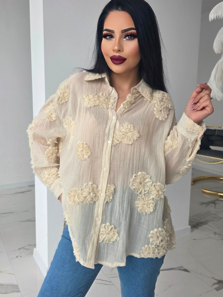Разкошна риза с 3д цветя