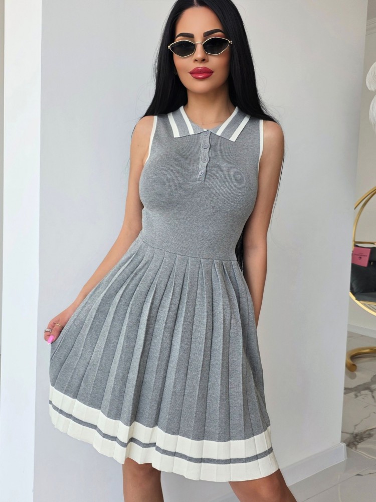 Рипс рокля  Grey Rib Dress