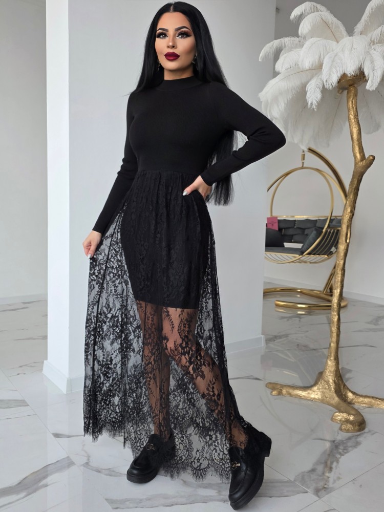 Рокля Black с дантела Рокля Black с дантела