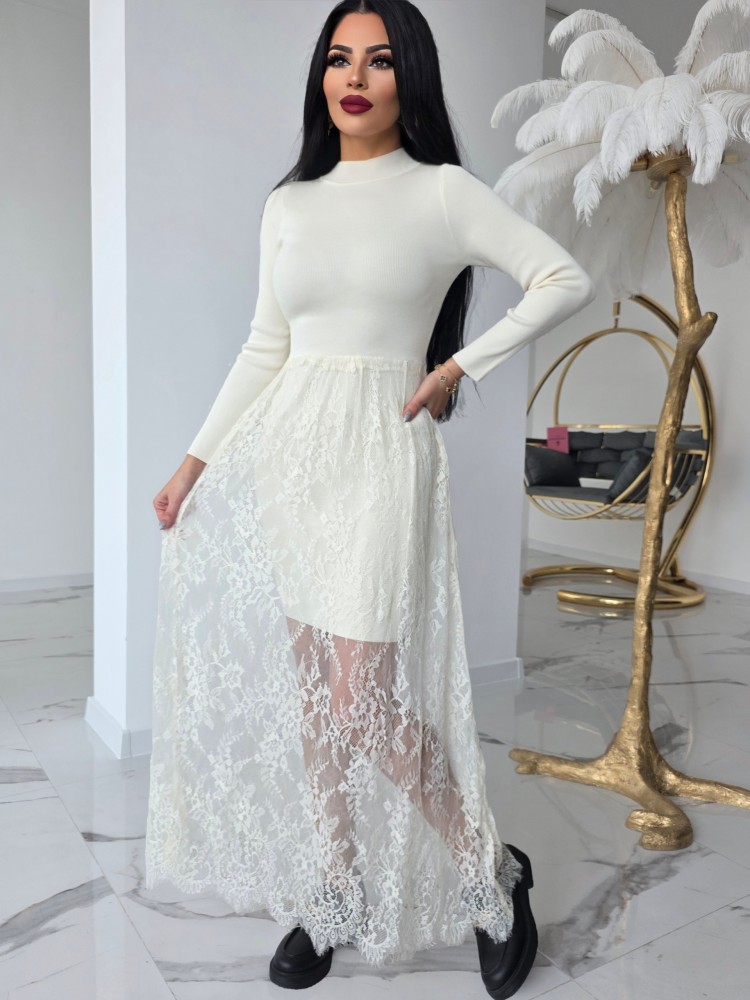 Рокля Cream с дантела Рокля Cream с дантела