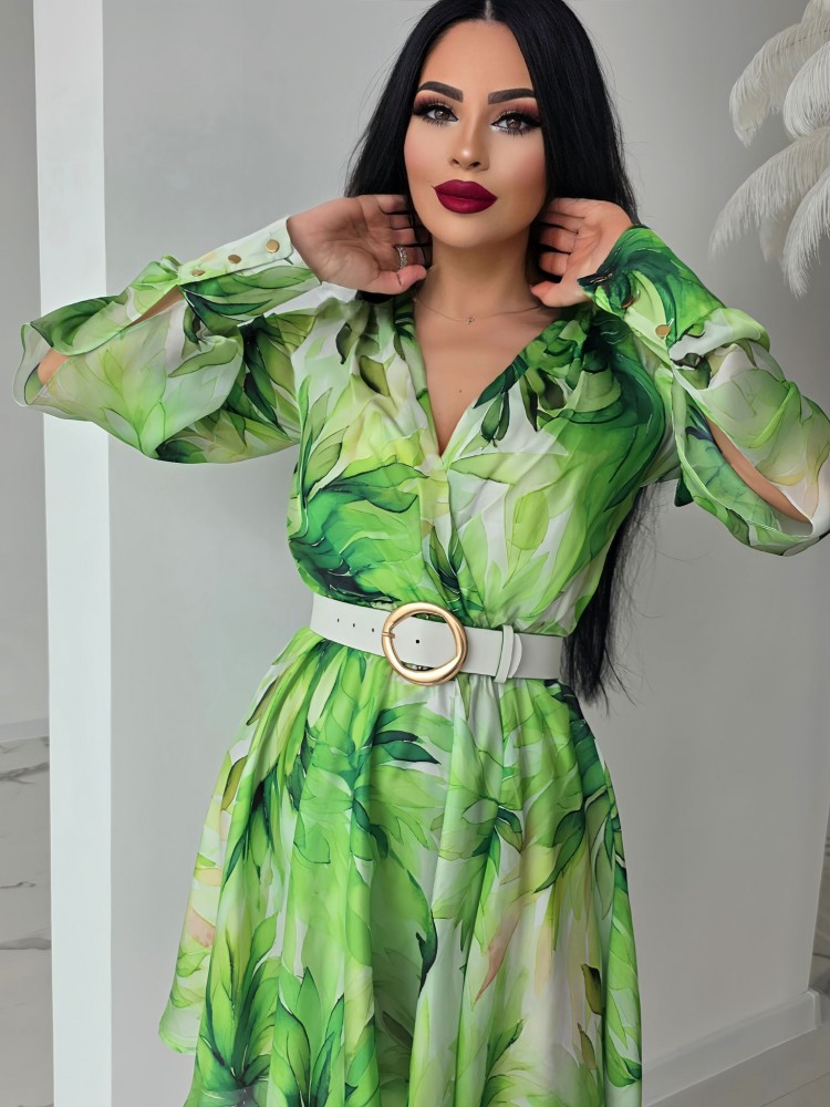 Рокля Green Print Dress