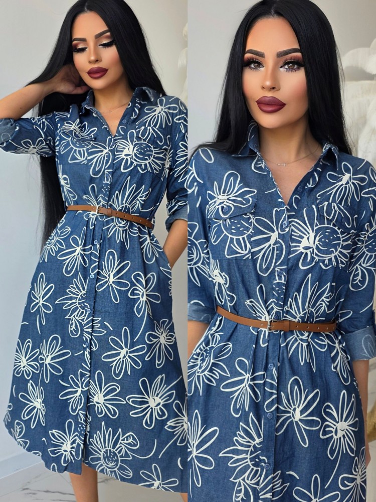 Рокля от тънък деним Floria Dress