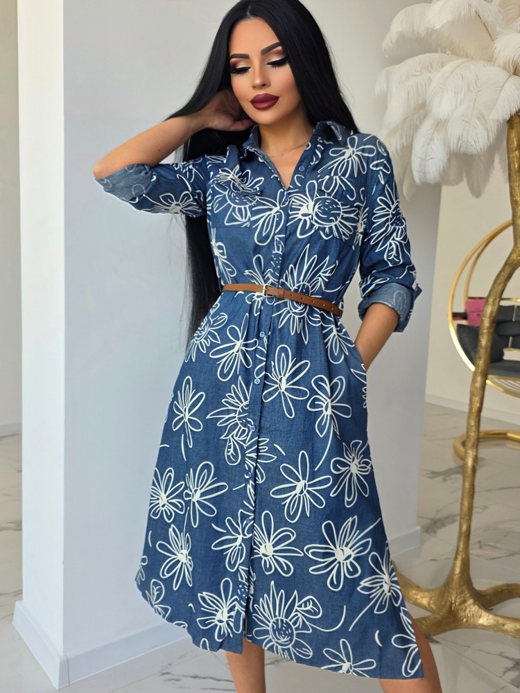 Рокля от тънък деним Floria Dress
