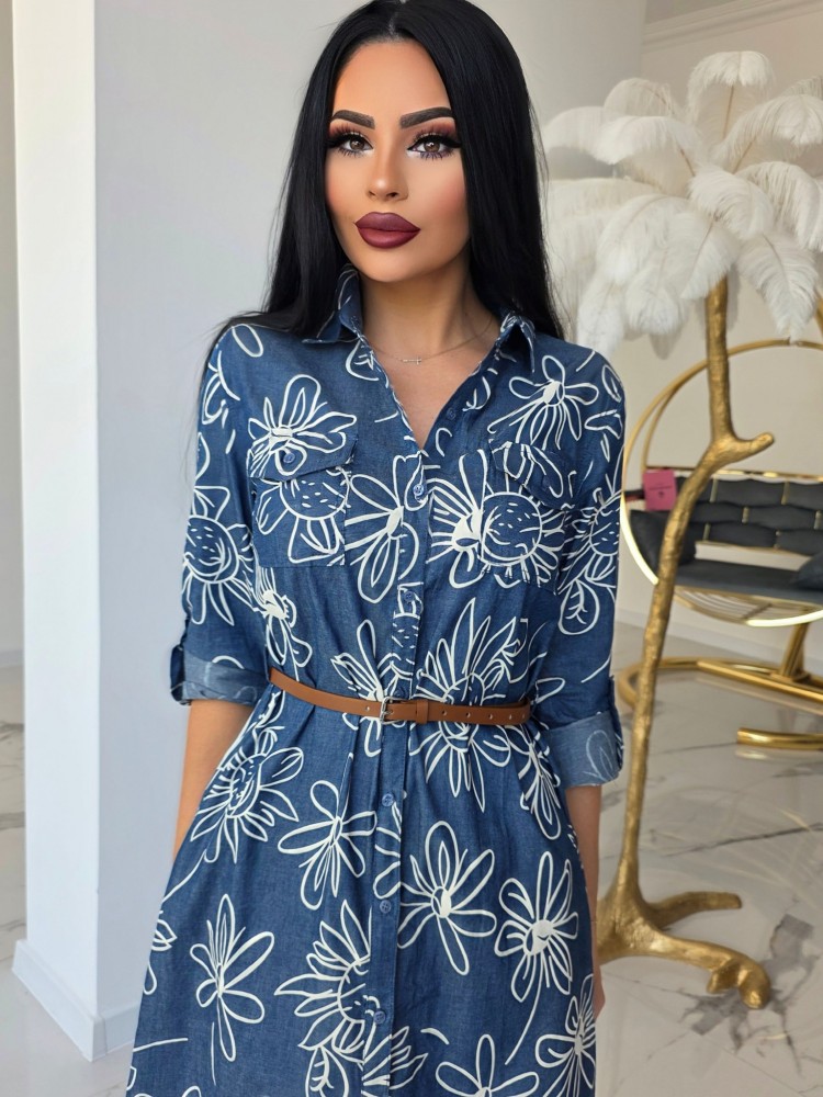 Рокля от тънък деним Floria Dress