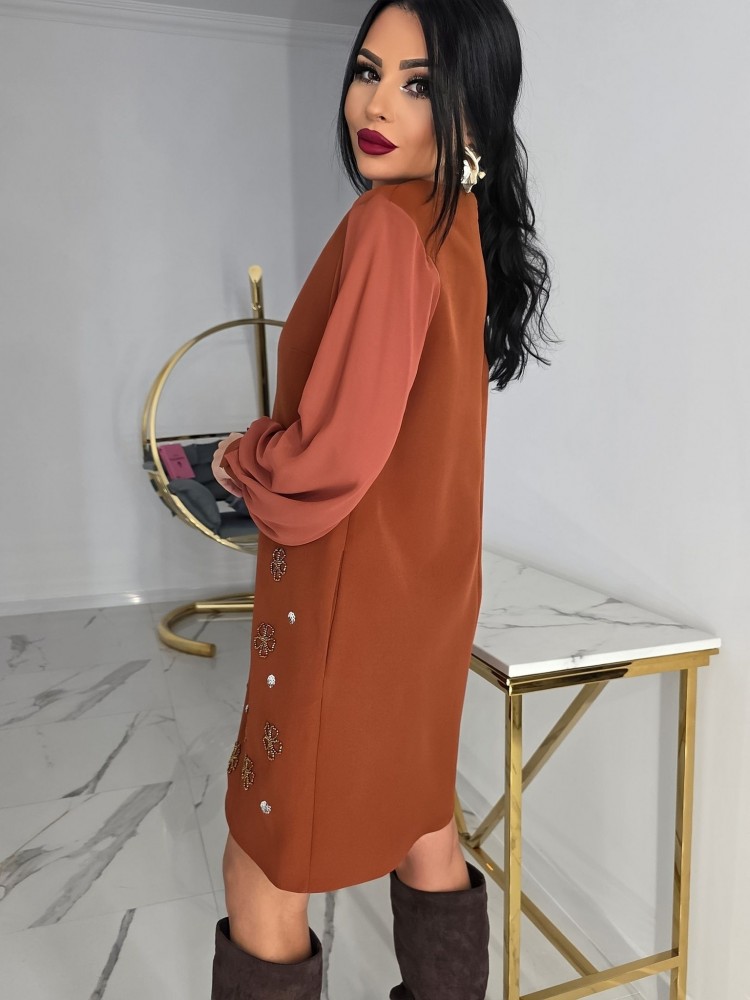 Рокля с ръкави от тюл Elegant