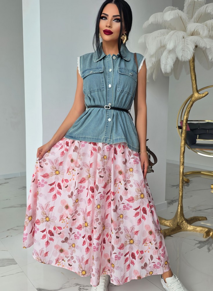 Уникален комплект Floral Denim Duo