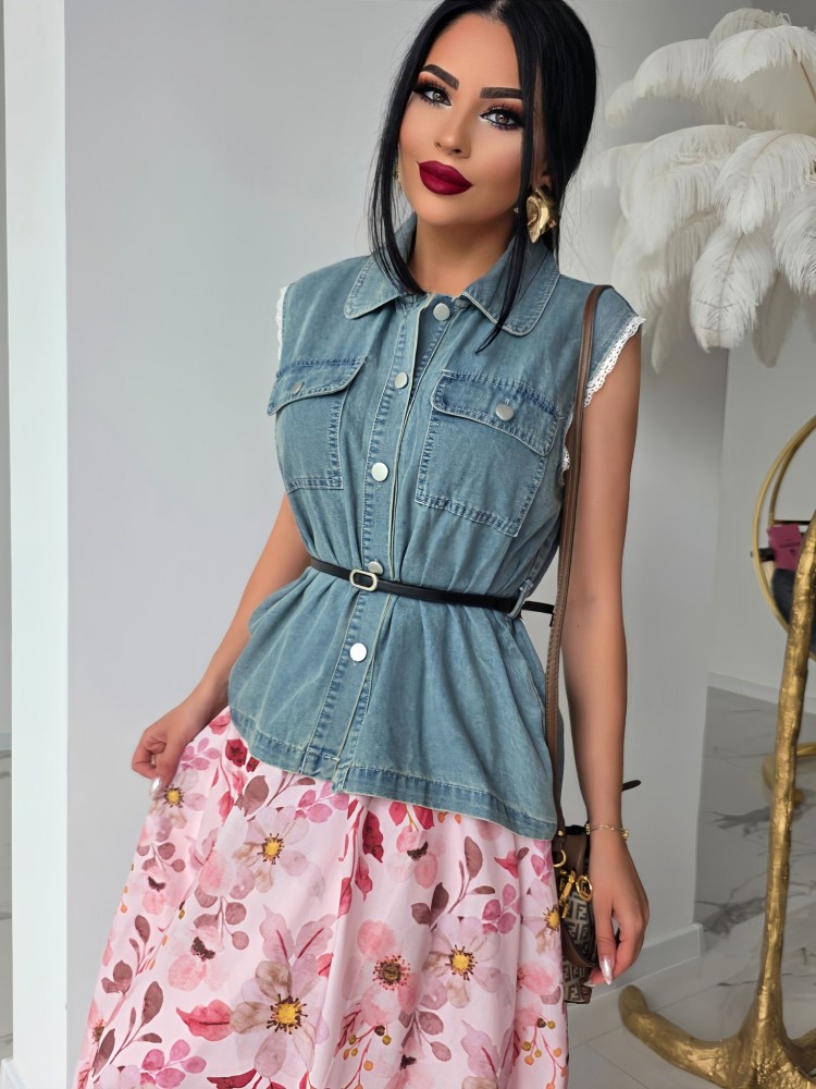 Уникален комплект Floral Denim Duo