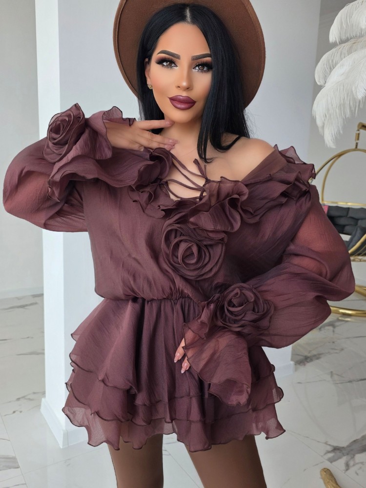 Впечатляваща риза Mocha Tulle Shirt Впечатляваща риза Mocha Tulle Shirt