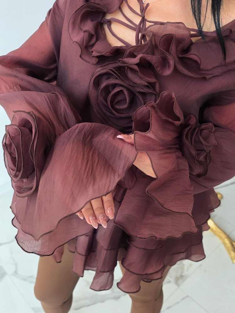Впечатляваща риза Mocha Tulle Shirt