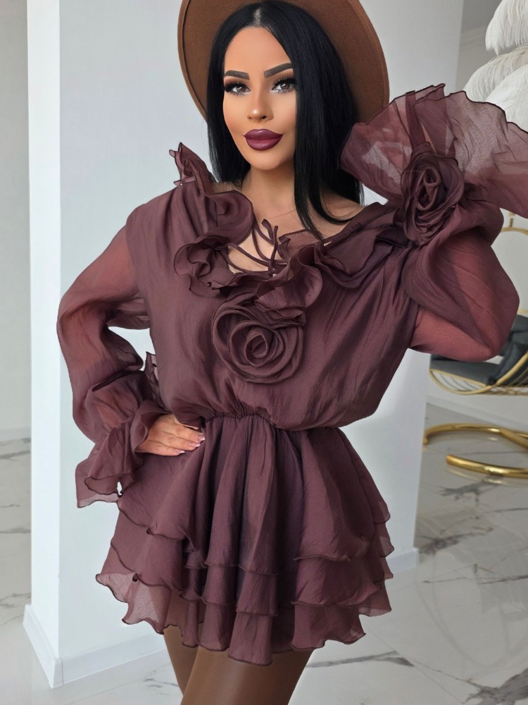 Впечатляваща риза Mocha Tulle Shirt Впечатляваща риза Mocha Tulle Shirt