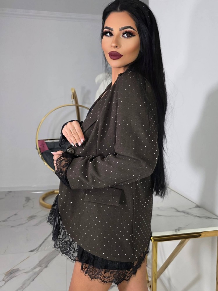 Впечатляващо сако Glam в кафяво