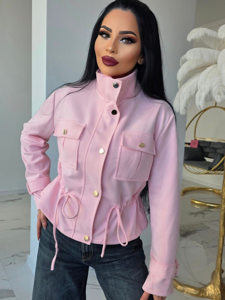 Яке от мекичък велур Pink