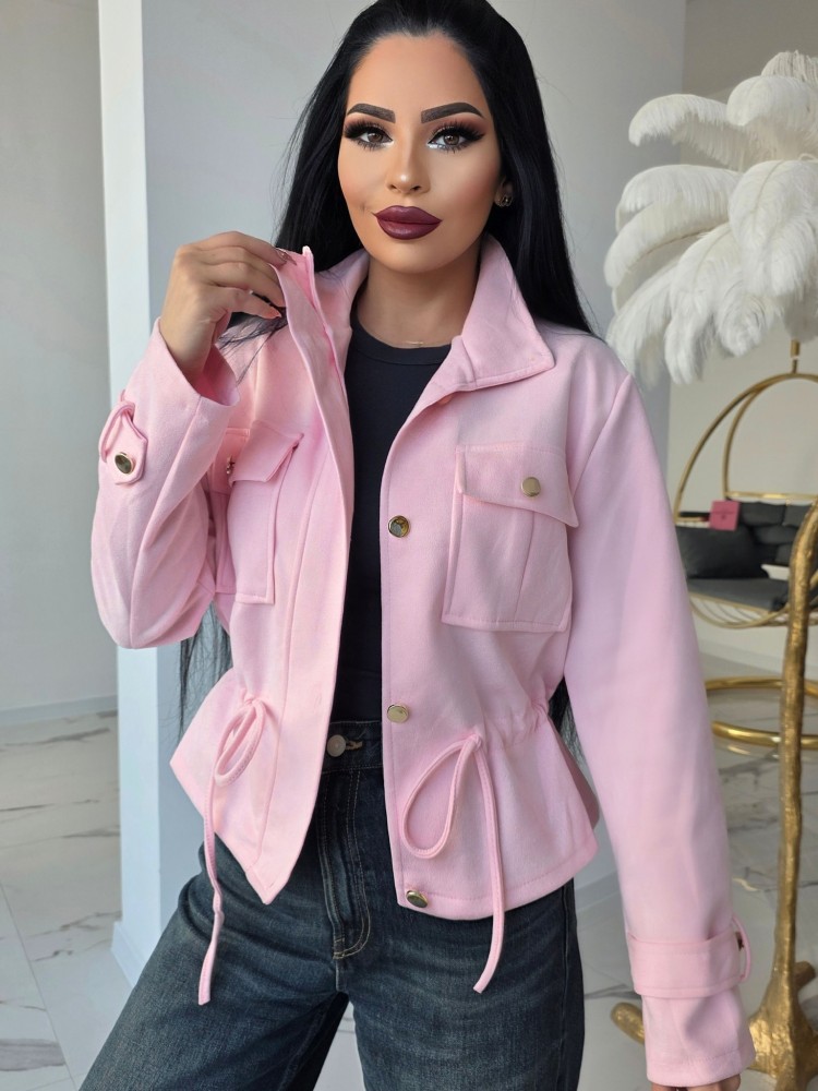Яке от мекичък велур Pink
