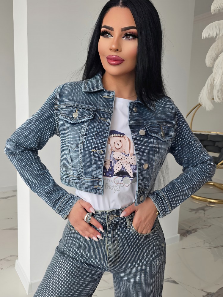 Комплект яке и дънки Crystal Denim Set