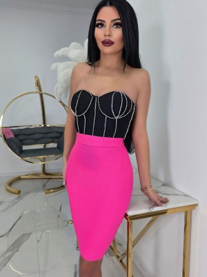 Бандажана рокля Pink Diamond