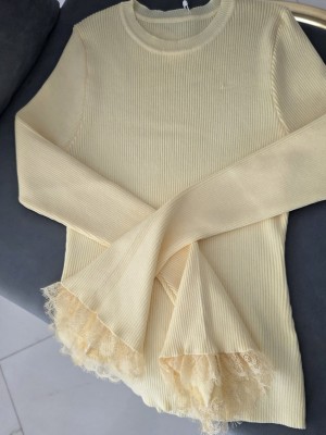 Блузка от фино плетиво Yellow