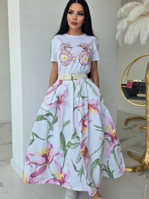 Дънкова пола Floral Denim Skirt