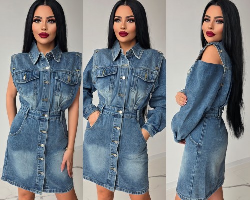 Дънкова рокля City blue