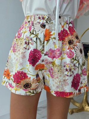 Дънкови панталонки Floral Denim Shorts