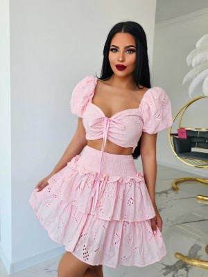 Дантелен сет Festival  pink