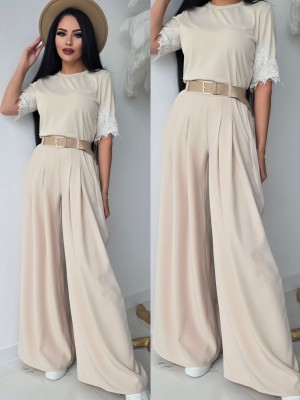Ефирен панталон с коланче Neutral Fit