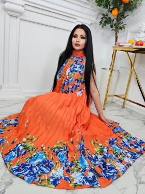 Ефирна рокля солей оранж