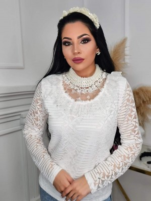 Луксозна блуза в бяло