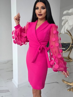 Луксозна рокля в циклама