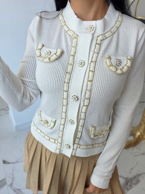 Луксозна жилетка екрю