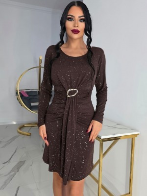 Празнична рокля със златист акцент