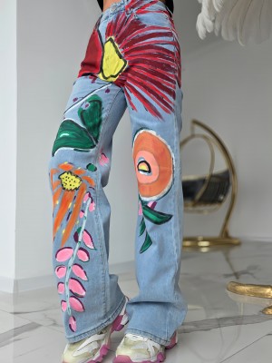 Ръчно рисувани дънки Art Vision