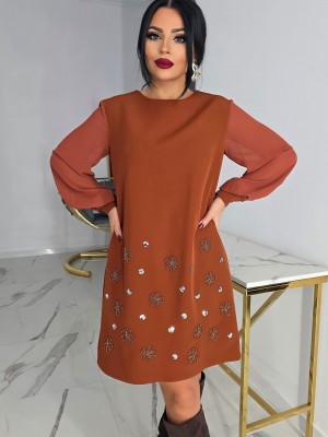 Рокля с ръкави от тюл Elegant