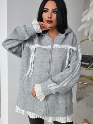 Суитшърт с цип и качулка