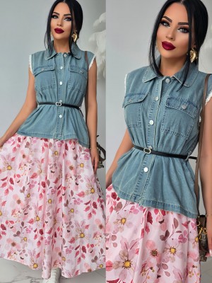 Уникален комплект Floral Denim Duo