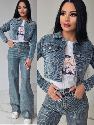 Комплект яке и дънки Crystal Denim Set