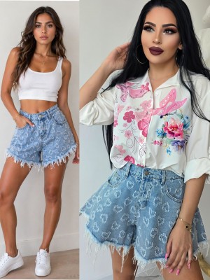 Жестоки дънки Heart Denim Shorts